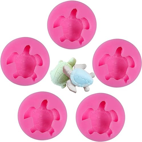 5 Stück Silikon Backform Schildkröte Silikonform Schildkröte Tier Schildkröten Silikon Form Form ​Epoxidharz Form Kuchen Dekorieren Werkzeuge Schokolade Süßigkeiten Form DIY Backen Fondant Formen