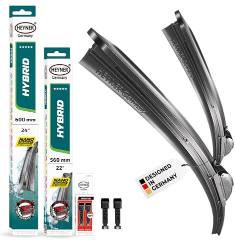 HEYNER® Scheibenwischer für SMART FORTWO Coupe | 01.2007 - 10.2014, HYBRID Flachbalkenwischer, Aerodynamisch & Flexibel, Nanographitbeschichtung