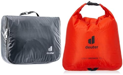 deuter Wash Center Lite II Kulturbeutel (3 L), Schwarz & Light Drypack 5 Packsack