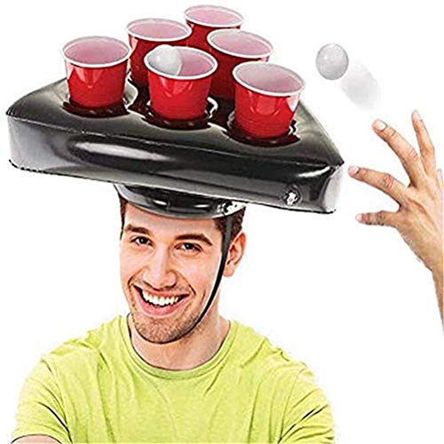Itonash Juego Inflable de Beer Pong para Beber, Mesa de Salón Divertida de Verano, Piscina Inflable, Juego de Fiesta para Adultos (Negro)