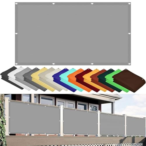 Sonnensegel Wasserabweisend 180 x 220 cm Wasserdicht Segel Baldachin 95% UV Schutz Reißfest Wetterfest für Garten Terrasse Camping Balkon Outdoor, Hellgrau