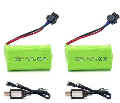 Pinsinholy 7,4 V 500 mAh SM-3P Stecker 2S Li-Ion Akku für RC Auto Fernbedienung LKW RC Boot RC Bauwagen und andere