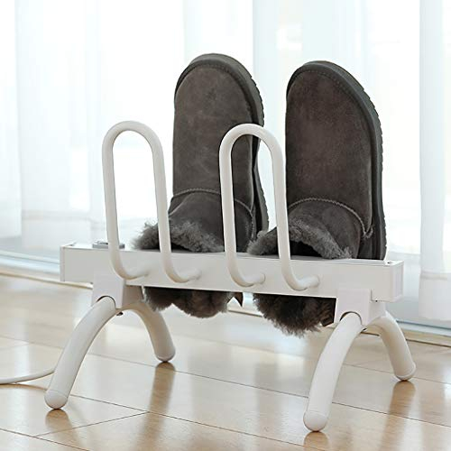 LJPZYOY 2 Paires de sèche-Chaussures électrique sur Pied, Chauffage à Sec, Support de Rail de démarrage, déshumidificateur, 40x30x31,5 CM, Blanc