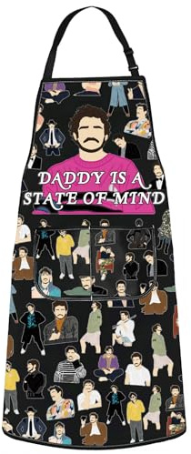 WZMPA Funny Pedro Fans Kitchen Apron Pedro Fans Gift Daddy Is A State Of Mind Pedro Adjustable Apron With Pockets Pedro Merch, Daddy is a Ap