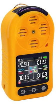 Gas Detector, Wireless Portable 4in1 Gas Sensor Detector Handled O2 CO LEL H2S Gas Alarm Sensor With Display(Single CO)