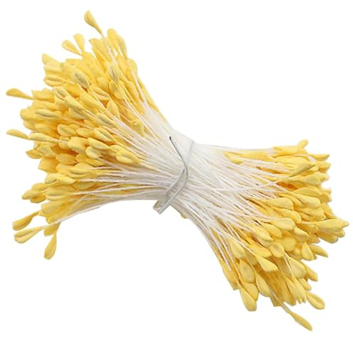 Votvlog 350 pezzi Pulisci tubo giallo con due teste di perline 3 mm Pulisci tubo per l'artigianato, bouquet di tulipani Pulisci tubo accessorio per progetti artigianali fai da te