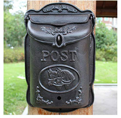 YBVBCXCB Boîte aux Lettres de Villa rétro en Fonte - Boîte aux Lettres Murale épaisse et résistante à la Pluie pour l'intérieur