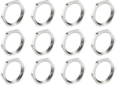 QUARKZMAN 12pz Dado Esagonale per Raccordi a Compressione in Ottone, Dado Esagonale in Ottone Filettatura Femmina NPT3/8, Ottone Nichelato per Idraulica Fissa, Idropulitrice