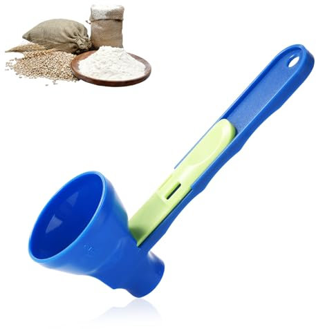 2 in 1 Misurino Dosatore Scorrevole, Misurino Anti-Rovesciamento con Base Scorrevole Misurino per Proteine in Polvere con Imbuto per Caffè Latte in Polvere Proteine in Polvere