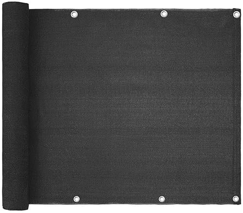 YYLUOYANG Privacy Screen Garden 3'x16' Balcony Privacy Screen Cover Dark Grey Deck Shield Screens Mesh For Outdoor Patio Porch Apartment Railings Fence Cover Balcony Privacy Screen(GRAY)