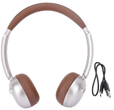 Trådlösa över öronhörlurar, ANC Active Noise Reforting Hörlurar, Retro Bluetooth 5.4 Förlustfritt Ljud Bekvämt Hörlurar för Resehemmatt Textur (Brun)