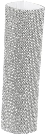Wireless Cover Sleeve Microphone Rhinestone Handheld Handle | Silver Finish, Plastic Build, Glamorous Pattern Design, Easy to Apply, Convenient to Use, for Performers and Hosts