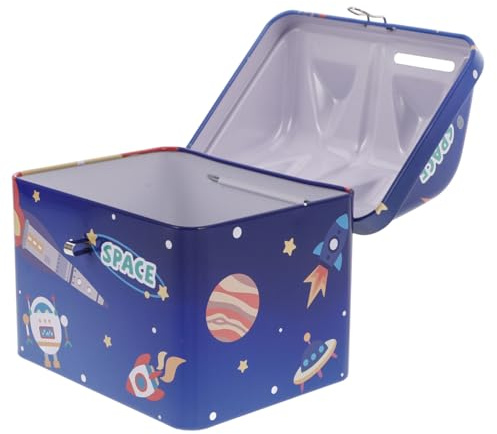Milisten Spardose Für Junge Mädchen Mit Astronautenmotiv Abschließbarer Geldsafe Münzbox Und Schatzkiste Aus Robustem Material Dekoratives Spielzeug Für Heimgebrauch