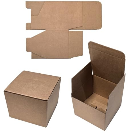 Braun Geschenkkarton aus Wellpappe | stabile quadratische Geschenkschachtel | 110 x 110 x 100cm | Verpackung für Geburtstag, Party, Hochzeit Weihnachten Basteln