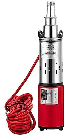 Solar Water Fountain, DC 12V/24V Solar Water Pump High Pressure Deep Well Pump Submersible Pump High Lift 30-50M Garden Home Agricultural Irrigation for Outdoor(24V Lift 50m)