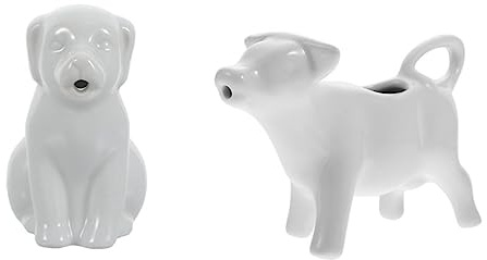 Ipetboom 2pcs Small Ceramic Animal Milk Jug Creamer Pitcher Cow Design Handled Ceramic Creamer for Coffee Tea Milk Jug