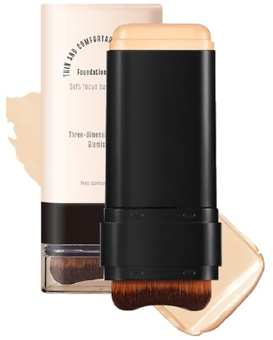 Base de Maquillaje en Barra Hidratante y Ligera 2 en 1,Base de Maquillaje en Barra,Corrector Hidratante de Cobertura Total,Hidratación,Unifica Tono de Piel crea Maquillaje Aspecto Natural,#04