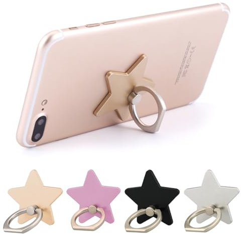 KIRZAX 4 Pezzi Supporto per Cellulare con Supporto, Accessori Universali Compatibili con Smartphone,Ruotabile a 360°,Con Supporto per Cellulare con Stella in Metallo, per Samsung iPhone PC Smartphone