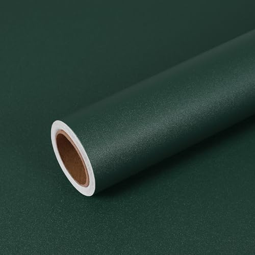 VEELIKE Selbstklebende Tapete Dunkelgrün Vintage Klebefolie Dunkelgrün Matt 40cm × 300cm Tapete Schlafzimmer Möbelfolie Abwaschbare Tapete Küche Klebetapete Badezimmer Wandtapete Wohnzimmer