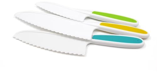 LLTCMYGS Montesson Plastic Wavy Fruit Cutter Set, Reusable Plastic Cutter (3 Pieces)
