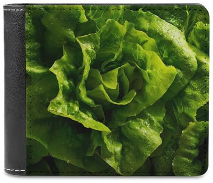 Lettuce Leaves Classic Mens Wallets Women Slim Bifold Wallet Card Holder for Front Pocket
