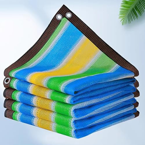 Telo ombreggiante colorato – 6 x 8 m, telo parasole in rete con occhielli per piante da giardino, tenda da sole, protezione UV, versatile vela parasole