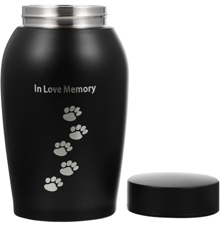 SHINEOFI Urne Funéraire pour Animaux en Acier Inoxydable, Grosse Taille, Boîte à Cendres pour Chien et Chat, Boîte de Rangement Hermétique pour Crémation, Souvenir Commémoratif Solide