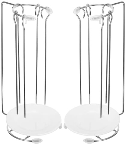 LIFKICH Support Brochette Barbecue Inoxydable Lot de 2 Assiette à Goutte Démontable pour Grill Suspendu Kebab Portable 11.02X4.72X4.72In pour Barbecue Extérieur