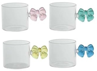 BRANDANI Tazzina Fiocco Colori Assortiti Set 4 Pezzi Vetro 120ml