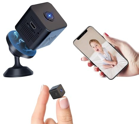 Kazoeju Mini Spy Camera Hidden Camera Wireless WiFi 1080p HD Nanny Cam | Baby Monitor Spy Cam with Night Vision & Motion Detection, Small Indoor Security Camera for Home Office Pet Car Monitoring