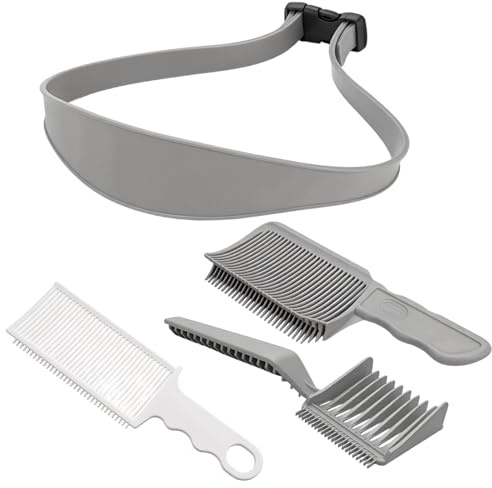 NiceNaiils 4 Pcs pettine sfumatura capelli uomo, taglia doppie punte capelli Guida per Taglio Capelli in Silicone, Guida per il Taglio dei Capelli in Silicone Accessori Barbiere, per Tagli di Capelli