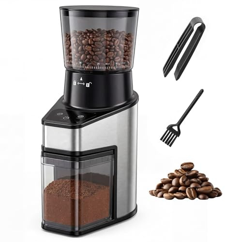 LIFEZEAL Moulin à Café Électrique avec Écran Tactile pour 1 à 8 Tasses