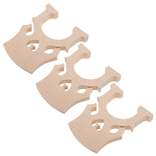 IMIKEYA Cello Bridge Replaceable 3pcs Natural Wood 4/4 Full Size Accessories for Cello Part Replacement and Practice