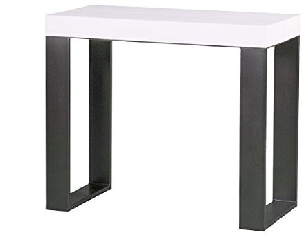 Group Design Tavolo Consolle Allungabile Made in Italy Tecno Bianco Frassino con Telaio Antracite 14 Posti 3 Metri