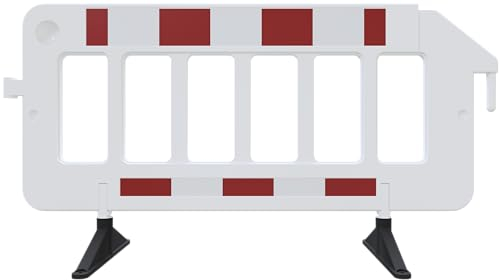 BAUZAUNWELT Absturzsicherung aus Kunststoff mit drehbaren schwarzen Recyclingfüßen - Folie Typ RA1/A - ca. 2,00 m x 1,00 m