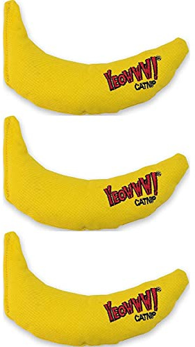 YEOWWW! DuckyWorld 100% ORGANIC CATNIP Leaf & Flower Cat Toy BANANA 3 PACK