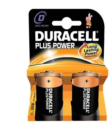 Duracell Plus Power Battery Alkaline 1.5V D Ref 81275443 Pack 2 102835