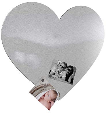 Colours-Manufaktur Herz Magnetwand - viele XXL groß Hochglanz (Silber (RAL 9007 graualuminium) glänzend)