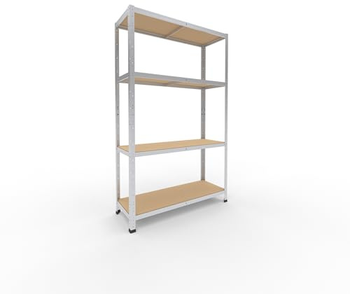 shelfplaza Home 180x110x40cm Schwerlastregal verzinkt mit 4 Böden x 175kg | Kellerregal · Lagerregal · Metallregal · Regale für Kellerraum · Steckregal · Abstellraum Regal