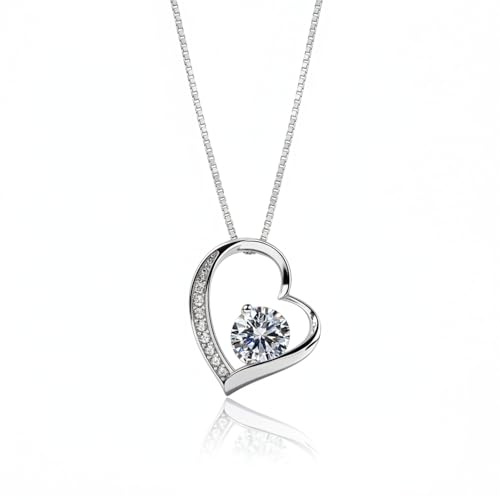 B.Catcher Herz Halskette Kette Anhänger 925 Silber Damen Schmuck ''Ewig Liebe''45CM Kettenlänge