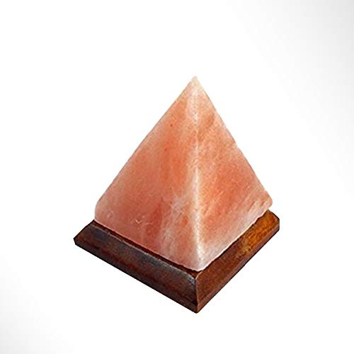 Natural Krafts (MD Lampe à DEL multicolore au sel cristallin de l'Himalaya avec câble USB | 1 pièce | Forme de pyramide Cristal de sel rose