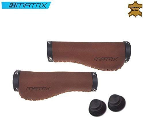 01070220BLL Matrix Lenkergriffe Fahrradgriffe Griffe aus Leder Lang/Lang braun
