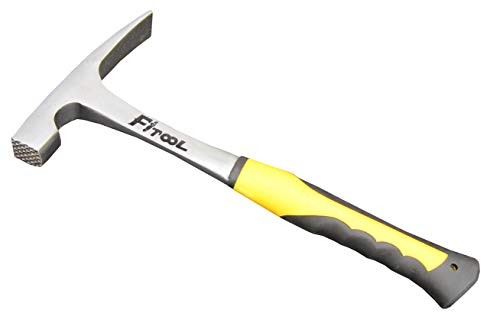 Forged Brick Hammer, Chisel Shaped Rock hammer, Shock Reduction Grip, Geologist Rock Pick, 33 oz Chisel Edge Prospector Pick, Masonry Pick Hammer 2.1LB