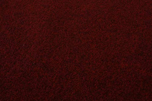 Rasenteppich Kunstrasen Premium dunkelrot rot Velours Weich Meterware, verschiedene Größen, mit Drainage-Noppen, wasserdurchlässig (400x400 cm)