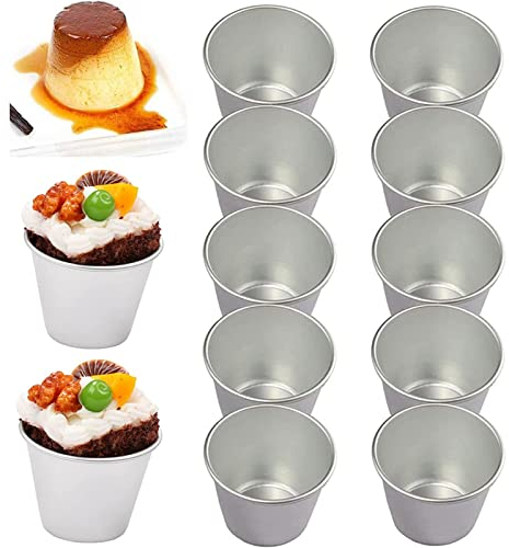 Symphonyw Stampi per budino, 10 stampi in alluminio per muffin, stampi antiaderenti, mini coppette da forno per uova e cupcake
