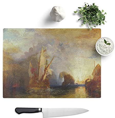 Ulysses Deriding Polyphemus by Joseph Mallord William Turner - Textured Chopping Board - Worktop Saver - Cutting Board - Heat Resistant, Shatterproof and Hygenic - 28.5 x 20 cm
