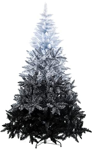SHATCHI Snowy Mountain Tips con 4 sfumature di albero di Natale artificiale in bianco e nero per le vacanze, casa di Natale, decorazioni natalizie, PVC, 17 m
