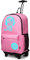 KONO Zaino Trolley per Scuola Impermeabile Ruote Rotolamento Removibile Scuola Borsa per Bambini (Rosa-upgrade)