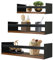 EYMPEU Wandregal 3er Set, Wandregal Holz mit Metall, Geeignet für Küchen Bäder Wohnräume Büro, Zur Aufbewahrung von Gewürzgläsern Toilettenartikeln Vasen usw, 40CM