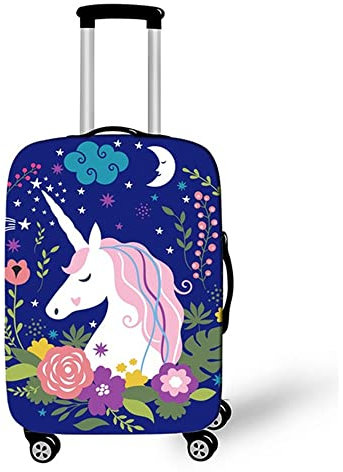 Hixingo Elastisch Kofferhülle Kofferschutzhülle, 3D Druck Koffer Schutzhülle Staubdichte Reisekoffer Hülle Trolley Case Schutzhülle Reisegepäckabdeckung (Einhorn 8,XL (30-32 Zoll))
